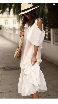 zara ruffled rustic dress