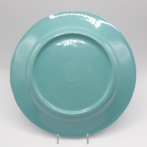 TOMMY BAHAMA MELAMINE DINNER PLATES RUSTIC CRACKLE TURQUOISE SPATTERED BROWN S/4 - Picture 9 of 12