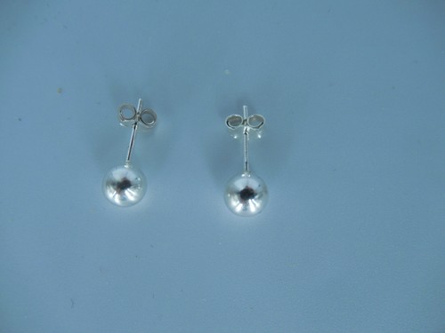 Pendientes de bola de plata de ley de 6 milímetros