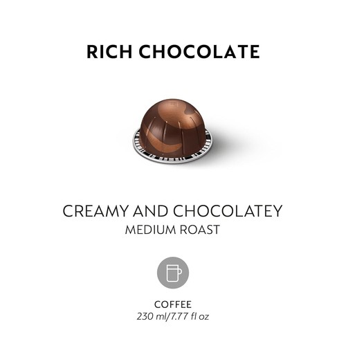 Cápsulas de café Nespresso Vertuo Rich chocolate cápsulas 3 fundas (30 cápsulas en total) - Imagen 4 de 8