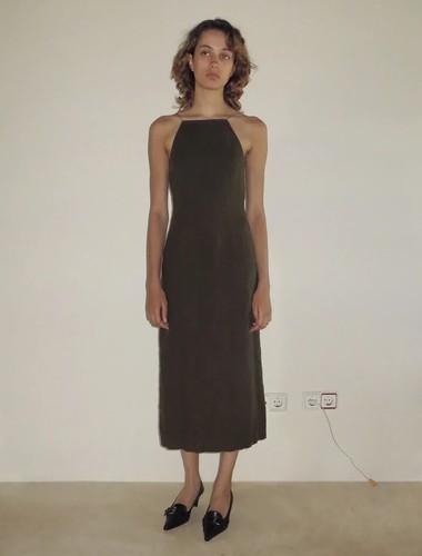 Vestido de verano para mujer Palomawool sin espalda tela de araña huecada con honda, ajustado dividido - Imagen 15 de 15