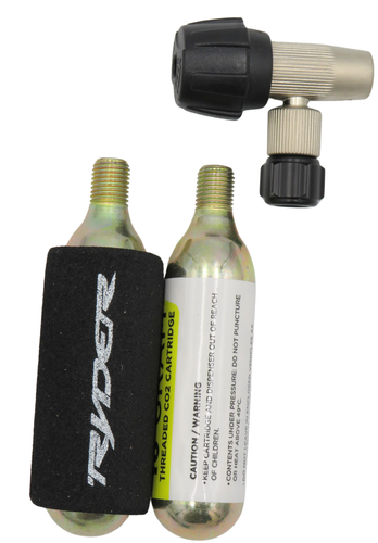 Ryder CO2 Tyre Inflator Kit 2x Canisters Bicycle Kit Presta/Schrader Valves - Picture 39 of 59