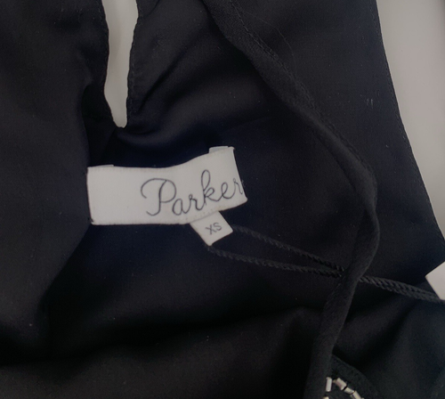 NWT PARKER Neil Black Beaded Silk lined Tank Top Size XS Strappy Racer back $330 - Picture 6 of 11