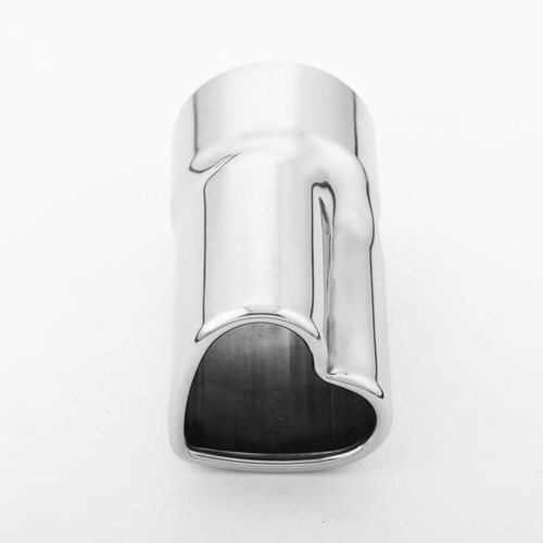 Heart Shaped Exhaust Tip 3" In 304 Stainless Steel 3.25"x3" Straight Cut - Picture 5 of 6
