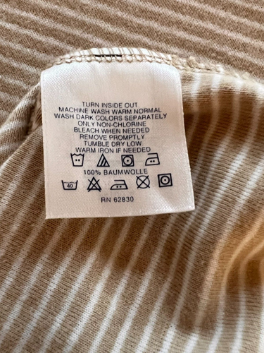 Camiseta Lands End color tostado y blanco a rayas manga 3/4 para mujer XL - Imagen 5 de 11