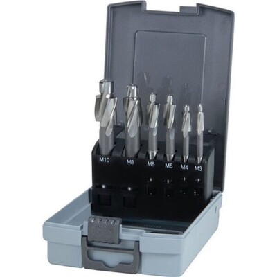RUKO Flachsenker-Satz HSS 180° 6-teilig M3-M10 DIN 373 mit Zylinderschaft,