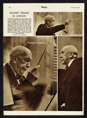 Komponist Richard Strauss in der Albert Hall London 1947 Foto Artikel Q837 - Bild 2 von 2