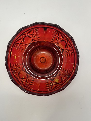 Plato de caramelo pequeño de vidrio Indiana flash rojo rubí vintage, tazón de baratija  - Imagen 3 de 5