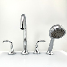    Moen T964 ICON 2-Handle High-Arc Roman Tub Faucet Trim w/Hand Shower - Chrome