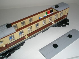 Lego Train - MOC Dining Coach - Tan/Brown - New - Emerald steam 10194 21344