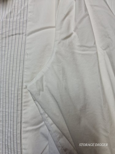 Tanjay Dress Shirt Women's 18 White Cotton Stretch Formal Pleated Button-Up - Picture 7 of 11