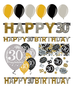 Deko 30 Geburtstag schwarz/silber Partydekoration Girlanden Konfetti Deko 30 Deko 30 Geburtstag schwarz/silber Partydekoration Girlanden Konfetti Deko 30