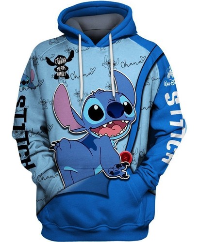 Unisex Men Women Lilo & Stitch 3D Hoodie Sweatshirt Pullover Jumper Top Gifts - Picture 17 of 28