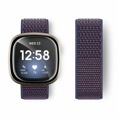 Nylon Loop Sport Watch Band Strap Wristband For Fitbit Versa 3 4 Fitbit Sense 2 - Picture 60 of 60