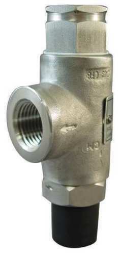  3/8" in x 1/2" out Safety Relief Valve 200 psi SS KUNKLE VALVE 0140-B01-ME0200 - Picture 1 of 1