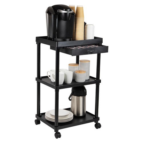 Bar Cart Rolling Utility Cart 3tier Coffee Cart Bathroom Kitchen Plastic 20"l X