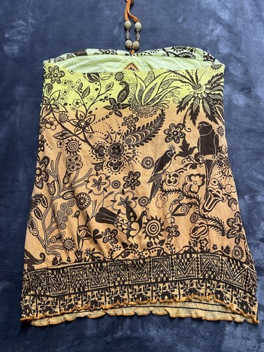 Vtg 2000s Y2k South Pole Tie Neck Halter Top Sz XL Bling Bimbo Paisley Ombre - Picture 3 of 12