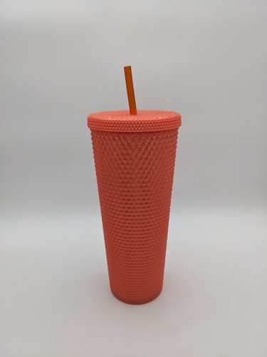 NEW Starbucks Pumpkin Orange 24oz Venti Studded Bling Cold Cup 2021 Tumbler Cute - Picture 5 of 8