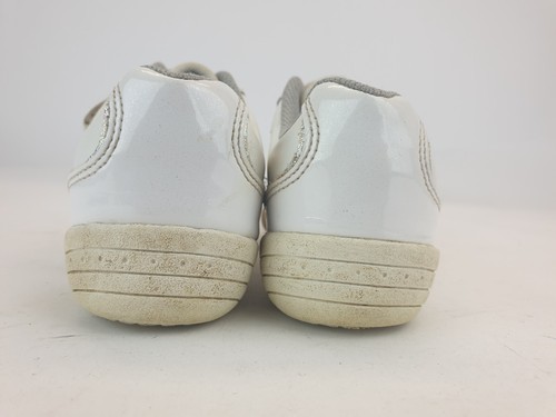 CLARKS Shoes Girls Size 12F EU 30 White Glitter Patent Leather Sneakers - Picture 4 of 10