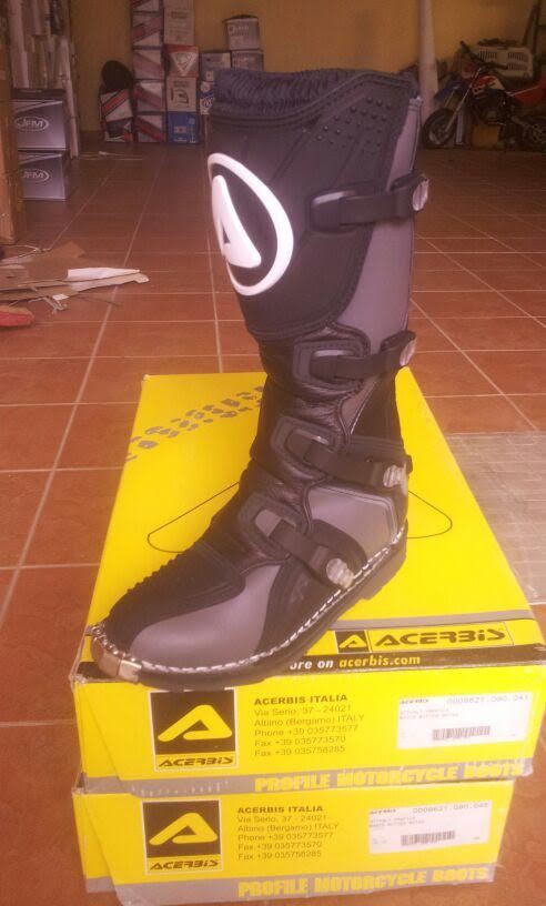 STIVALE STIVALI BOOTS NERO GRIGIO MOTO CROSS ENDURO ACERBIS TAGLIA NUMERO 41 45