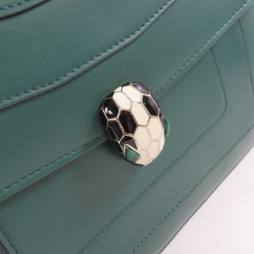 BVLGARI SHW Serpenti Forever Shoulder Bag Crossbody Calfskin Leather Green - Picture 9 of 20