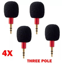 4x Red Mini 3.5mm Jack Stereo Voice Mic Microphones Three Pole For Recorder HOT