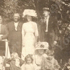 Wd2 Postcard  Early 1900's RPPC Couple in Meadow Fancy Dress 099a