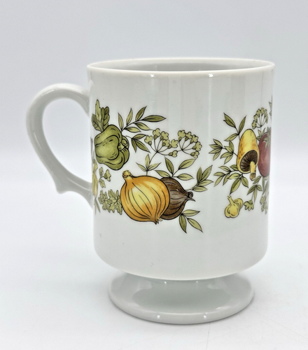 Spice of Life Footed Ceramic Mugs 8oz Various Vegetables Japan Set of 2 - Picture 3 of 9