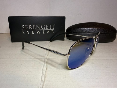 Serengeti Carrara Small 8553 Sunglasses Silver Polarized 555Nm Blue Aviator - Picture 2 of 6