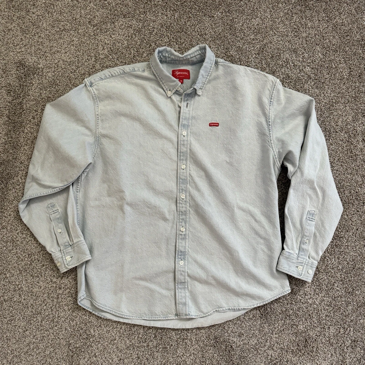 Supreme Denim Button-Up Casual Button-Down Shirts for Men for sale