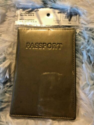Portacartera de cuero genuino para pasaporte - Winn International 6498L negro - Imagen 5 de 6