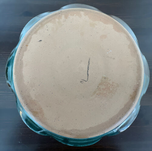 Pequeño plato para servir de cerámica artística hecho a mano borde con volantes de óxido verde - Imagen 3 de 6