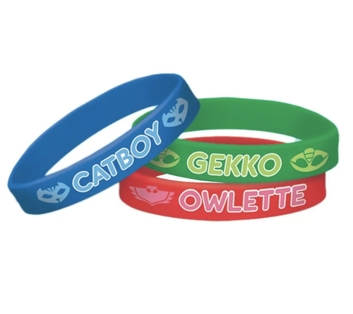 PJ Masks Rubber Bracelets 6ct Wristbands Pajama Heroes Boy Birthday Party Favor - Picture 2 of 2