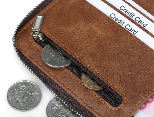 Herren Herren RFID Schutz S3 Leder Geldbörse Kreditkarte Ausweis Fenster Reißverschluss - Bild 10 von 21