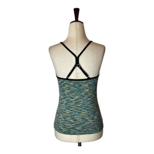 Athleta Tankini Top Women Small Green Multicolor Space Dye Racerback Swimwear - Picture 4 of 13