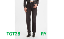 Levi's Women's Ultra-High Rise Ribcage Straight Jeans -Black Rinse, Size-29Wx27L