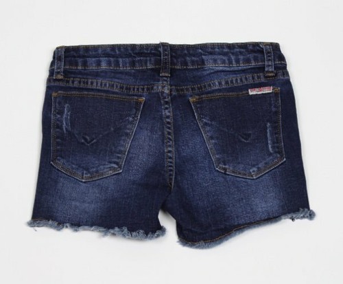 HUDSON Low Rise Dark Wash Blue Cut Off Denim Jean Shorts Girls Size 12 - Picture 2 of 6