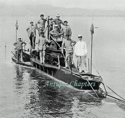 French Naiade Class Q22 Submarine Dorade Sous-marin Français 1909 Photo Article