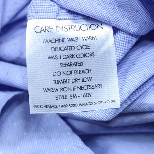 Versace 19.69 Shirt Mens Small Light Blue Microcheck Modern Fit Dress Workwear - Picture 4 of 10