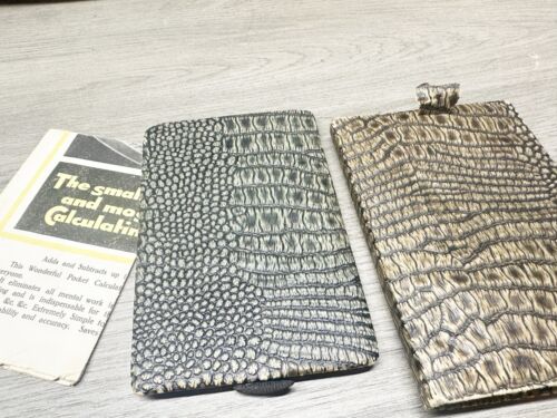 VINTAGE LEDER STIL MECHANISCHER TASCHENRECHNER HINZUFÜGEN MASCHINE - Bild 6 von 8