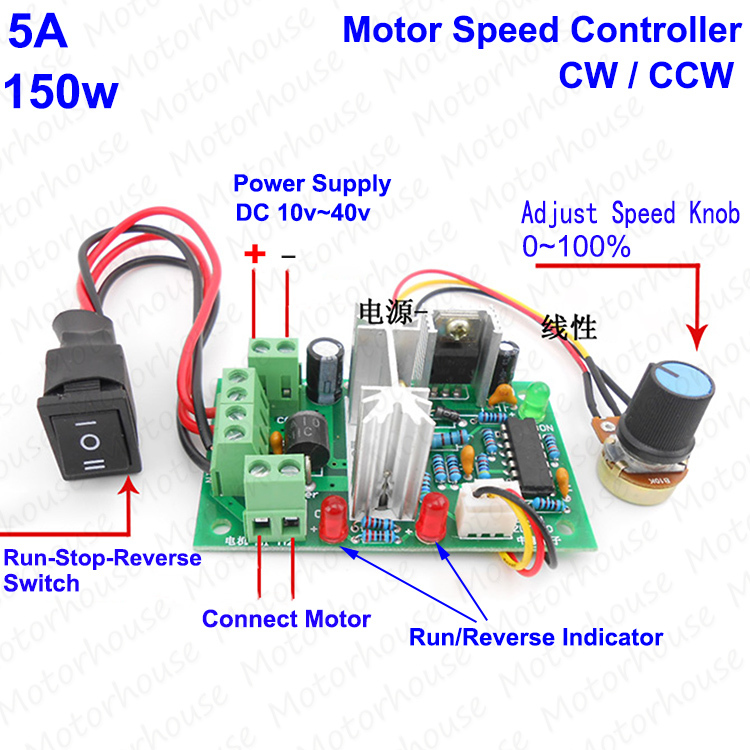 DC6.0V~40V DC Motor Forward/Reverse Rotation Controller CW CCW ...