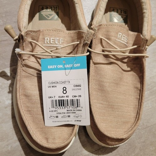 Reef Men's Shoes CUSHION COAST TEXTILE Size 8 In Sand Stipe - Picture 6 of 6