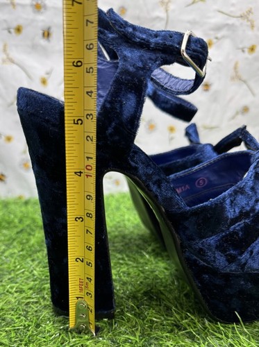 Ego Platform Shoes UK 5 Blue High Heel Create Yours Slingback Court Suede Effect - Picture 6 of 17