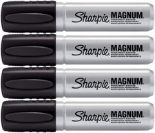 Sharpie 44001 Oversized Chisel Tip Extra Wide Magnum Permanent Marker (4 Pack),