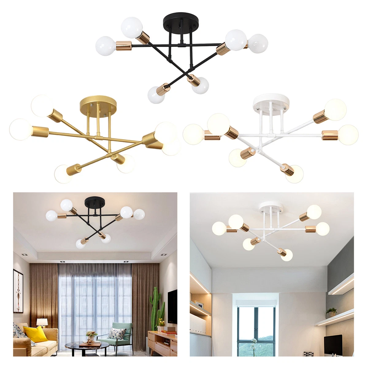 Pendant Lighting 6 Light Industrial Lighting Fixture for Foyer
