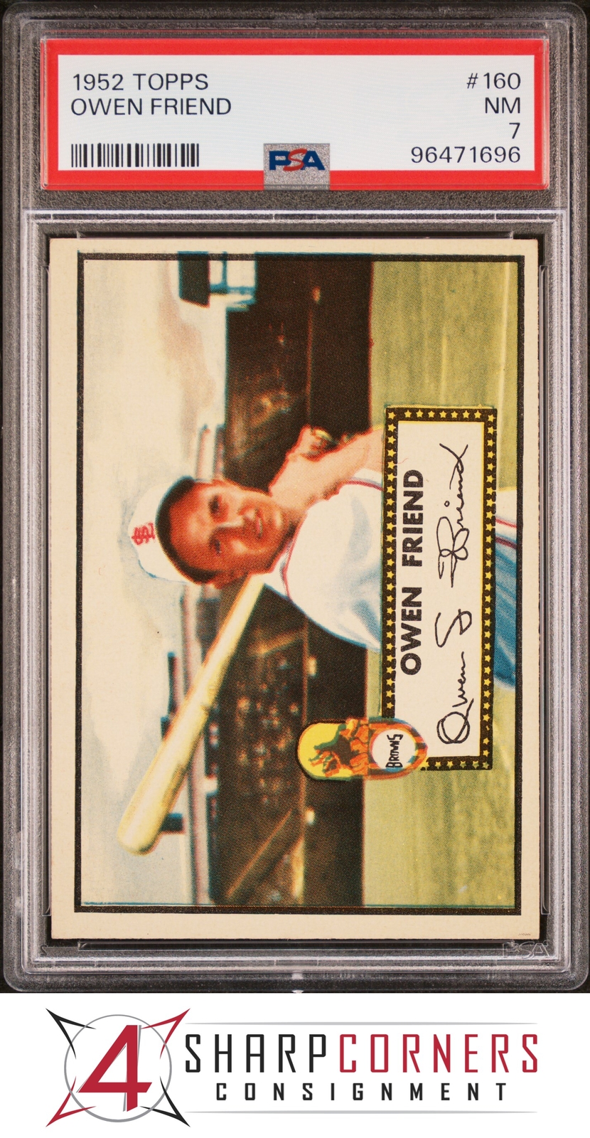 1952 TOPPS #160 OWEN FRIEND BROWNS PSA 7