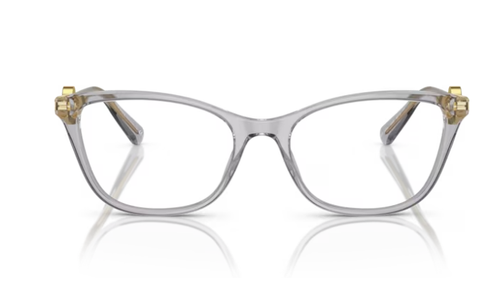 Versace 0VE3293 593 Transparent Grey Cat Eye Women's Eyeglasses - Picture 2 of 4