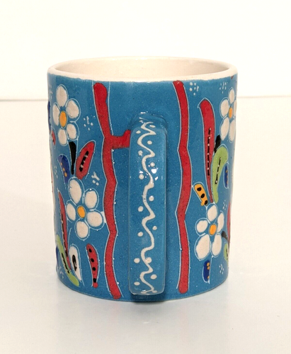 Nueva Taza Hecha a Mano Floral Cerámica Turca Aydin El Sanatlari Cerámica - Imagen 3 de 8