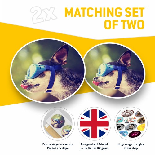 2 x Vinyl Stickers 20cm - Funny Biker Chihuahua Dog Cool Gift #16415 - Afbeelding 2 van 9