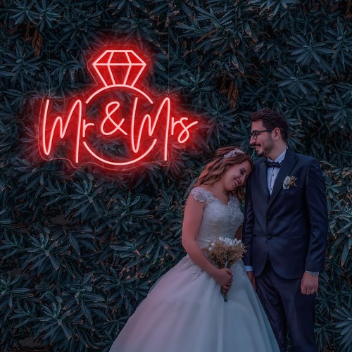 Custom Neon Signs Mr & Mrs Wedding Neon Signs Party Decor Sign Party Wall Gifts - Imagen 6 de 24